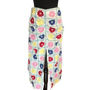 Zara colorful floral midi skirt - medium